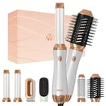 UKLISS Brosse Soufflante, Air Styler 6 en 1, 1000W Brosse Chauffante, Brosse Llissante pour Cheveux, Brosse Brushing Ionique, Brosses électriques et Soufflantes Multi-températures pour Volume & Style