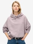 Superdry Essential Logo Overdyed Hoodie - Pink, Pink, Size 8, Women