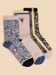 White Stuff Heart Ankle Socks, Pack of 3