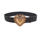 Dolce & Gabbana Devotion Perles Cœur Velours Robe Ceinture Gris Or 70 XS 12869