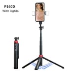 trepieds pour iphone Trépied pour téléphone Xiaomi Selfie StickAllonger,perche à selfie Perche télescopique portable,stabilisateur smartphone Trépied Bluetooth sans fil,Sup - Type black With lights