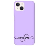 Coque violet Iphone 14 avec votre prenom 1 fleur