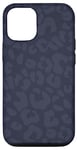 iPhone 15 Pro Navy Blue Chic Elegant Cheetah Leopard Print Animal Skin Case