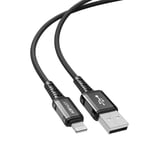 USB-Lightning-kaapeli iPhone, 1,2m, musta