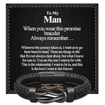 VGWON To my Dad Man Bracelet Fatherss Day Valentines Day Gift for Him Dad Mens Genuine Leather Bracelet To My Dad Boyfriend Husband Couple Gift 409