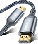 Cable Hdmi 4K 6M,Cable Hdmi 2.0 Haute Vitesse 4K@60Hz 18 Gbps Nylon Tresse Connecteurs Plaques Or Avec Canal De Retour Ethernet/Audio,Compatible Avec Video 4K Uhd 2160P,Hd 1080P,3D Xbox Ps3/4