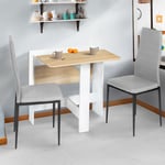 Table console pliable edi 2-4 personnes bois blanc plateau façon hêtre 103 x 76 cm