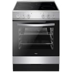 Amica AFC601SS 60 cm Electric Ceramic Cooker - Black & Stainless Steel  - A energy