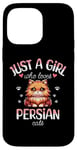 Coque pour iPhone 14 Pro Max Fille Qui Aime Les Chats Persans Adore Chat Persan