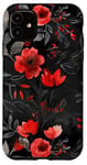 Coque pour iPhone 11 Aquarelle noire florale Queretaro Mexico Art Print