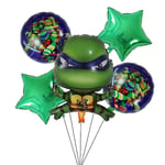 5-pack Ninja Turtles folieballongset festtillbehör födelsedag dekoration