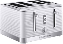 Russell Hobbs White Inspire High Gloss Plastic Four Slice Toaster, White 2 24380