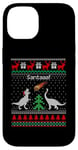 Coque pour iPhone 14 Pull de Noël avec motif dinosaure moche