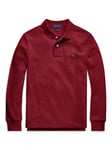 Ralph Lauren Kids' Slim Long Sleeve Polo Shirt, Red Carpet