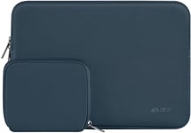 Housse Compatible Avec Macbook Air/Pro, 13-13,3 Pouces Notebook, Compatible Avec Macbook Pro 14 M3 M2 M1 Pro Max 2024-2021, Laptop Sleeve Néoprène Sac Avec Petite Pochette, Brume Bleu