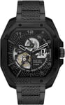 Diesel Double Up Montre pour Homme, Mouvement à Quartz avec Bracelet en Silicone, Acier Inoxydable ou Cuir, Noir, 47mm