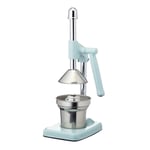 Living Nostalgia Manual Juicer Retro Lever-Arm Blue Heavy Duty Kitchen Gadget