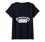 Womens We're Here Uncomfortable Want To Go Home - Funny Introvert V-Neck T-Shirt