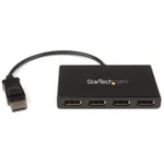 StarTech 4-Port Multi Monitor Adapter  DisplayPort 1.2 MST Hub  4x 1080p  Video Splitter for Extended Desktop Mode on Windows PCs Only  DP to Quad DP