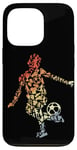 Coque pour iPhone 13 Pro Croquis d'un joueur de football Amoureux du football