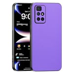 TAUYN Coque pour Xiaomi Redmi 10 2022 / Redmi 10 4G, Ultra-Fin Premium PU Cuir Back et Monture en Silicone Souple Etui, Antichoc, Anti-Rayures Bumper Housse. - Violet