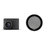 Garmin Dash Cam 47, 1080p HD Video, 140-degree Field of View, Incident Detection with GPS, Dual USB charger included & Garmin Polarising Filter for Garmin DashCam 45 46 47 55 56 57 Mini Mini 2