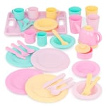 Battat - Play Circle - Ensemble de vaisselle Dîner de Rêves - 34 pièces - Ensemble de vaisselle et ustensiles pour enfants - Jeu de cuisine pour enfants, 3 ans Plus