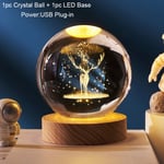 (By USB51-Elk)Joulu Crystal Ball 3D USB-pöytälamppu Joululahja lapsille 2024 Uudenvuoden koriste kodin makuuhuoneen sisustukseen Joulukoristeet 2023