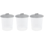 [Set of 3] 21L Fun Bin Clear Storage Solution Toy Bins Grey Twist Lock Lid Home