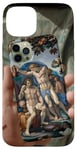 Coque pour iPhone 15 Plus Noir Art Déco Floral Michel-Ange Création Of Adam Sixtine