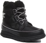 Sorel Explorer Carnival Womens Padded Winter Trek Boots In Black Uk Sizes 3 - 7