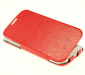 Croco® Samsung Galaxy S4 Leather-Feel Ultra Thin Flip Case / Stand - Red