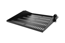 StarTech.com 2U Vented Server Rack Shelf, Center Mount 20in Deep Fixed Cantilever Tray, Rackmount Shelf for 19" AV/Data/Network Equipment w/ Cage Nuts & Screws, 200lbs Weight Capacity - 2U Network Rack Shelf - rackhylde - 2U