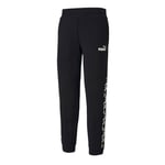 Puma Amplified Track Pants Taped Logo Black Joggers - Mens Textile - Size Medium