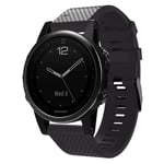 Garmin Fenix 5S Plus snyggt klockarmband i silikon - Svart