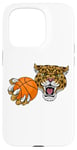 Coque pour iPhone 15 Pro Ballon de basket Jaguar Leopard Cheetah Panther