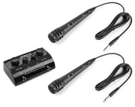 AV430B Karaoke, mikrofonstyrenhet, mixer, svart, Karaoke mikrofonstyrsystem med eko, 2 x mikrofoner