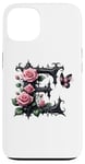 Coque pour iPhone 13 Letter E Initial Floral Monogram Rose Pink Flower Butterfly