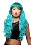 Smiffys Perruque Manic Panic® Mermaid™ Ombre Siren™, cheveux longs, extrémités bouclées avec frange, coiffure à chaud