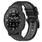 Garmin Instinct Crossover Urrem i silikone, 22mm - Sort, grå