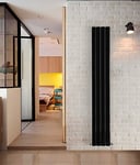 NRG Modern Vertical Flat Panel radiators | Black 1600 x 272 mm Double Column Designer Bathroom Radiator Heater