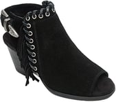 Minnetonka Mae/Black Suede, Sandale Femme, 38 EU