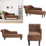 Vidaxl - Chaise longue Marron Similicuir daim - chaise longue - chaises longues - Home & Living - Brun