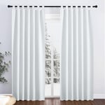 PONY DANCE Rideaux d'Extérieur - Rideau Occultant Impermeable à Pattes pour Intérieur Extérieur Thermique Anti Froid Chaleur pour Pergola/Jardin, L 132 x H 213 cm, Gris Blanc, 2 PCS