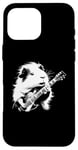 Coque pour iPhone 16 Pro Max Cochon d'Inde jouant de la guitare électrique Rock Star Guitarist