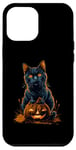 Coque pour iPhone 15 Plus Chat noir Costume d'Halloween Citrouille Pour Femme