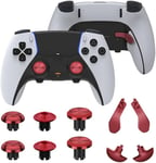 Baguettes De Pouce En Métal Pour Ps5 Edge Manette, 6 Joystick Stick Analogiques 4 Palettes Arrière Boutons De Déclenchement Interchangeable Pour Ps5 Edge, Rouge