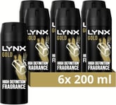 Lynx Gold Male Bodyspray 48 hr Fresh Aluminium Free Deodorant for Men 150 ml (6