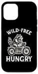 Coque pour iPhone 13 Wild Free Hungry Racoon Moto Rider Biker Raton laveur