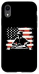 Coque pour iPhone XR Drapeau américain DJ – Amoureux de la platine Deejay des États-Unis patriotiques